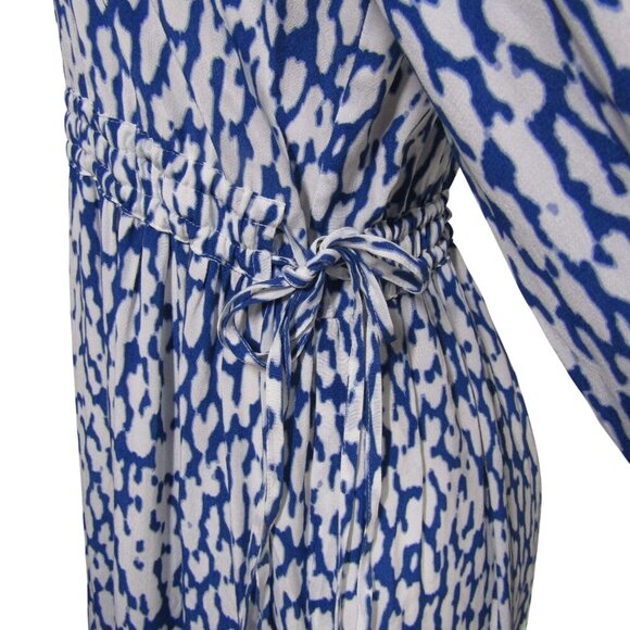 RAILS Blue Cobalt Leopard Tiered Midi Boho Peasant Greek Islands Dress M - Picture 5 of 12